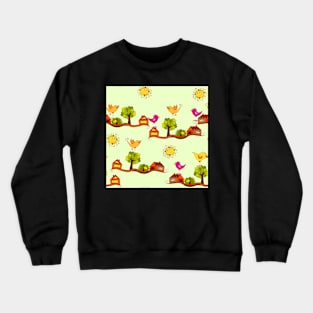 Floral pattern with birds Crewneck Sweatshirt